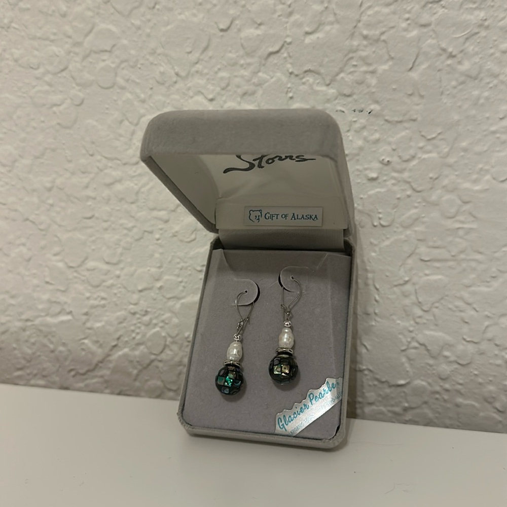 Elegant Pearl and Black Earrings